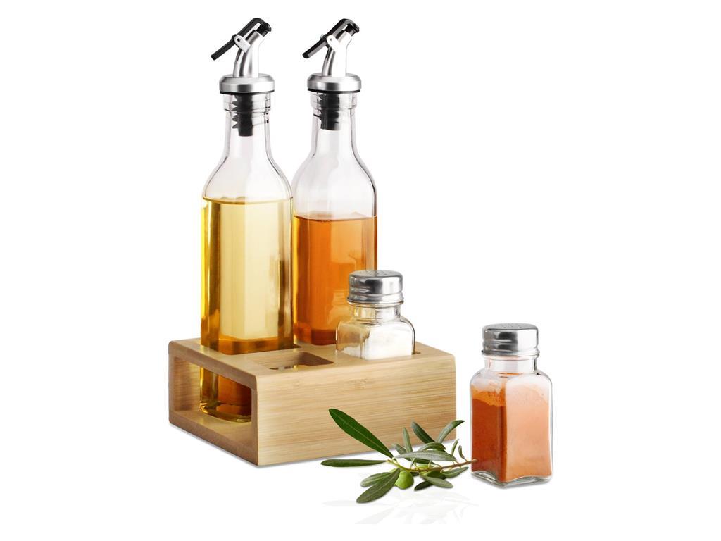 Set začina / četverodijelni / drveni