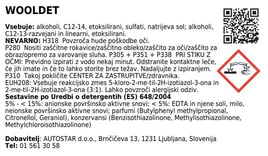 Wooldet /5L/ deterdžent za pranje vune