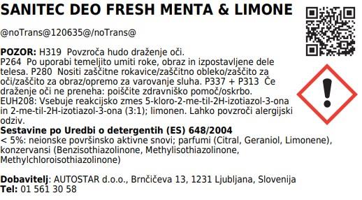 Deo fresh / 750ml / miris mente i limuna