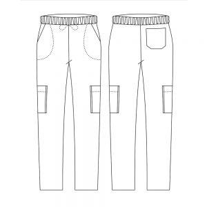 Kochhose / Coulisse-Tasche / Schwarz / L