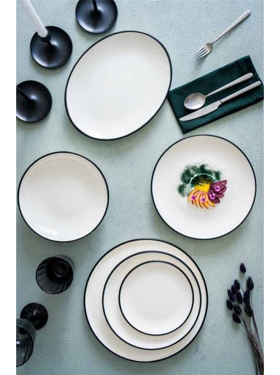 Linea Black plitki tanjur / 30cm / 6kom