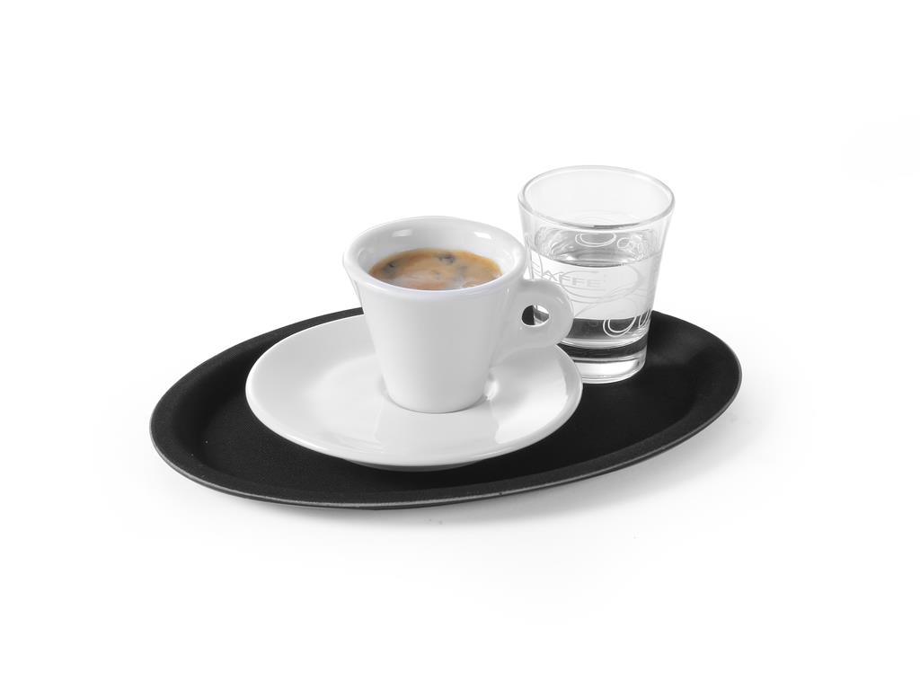 Poslužavnik ovalni /29x21cm/crni/ noslip